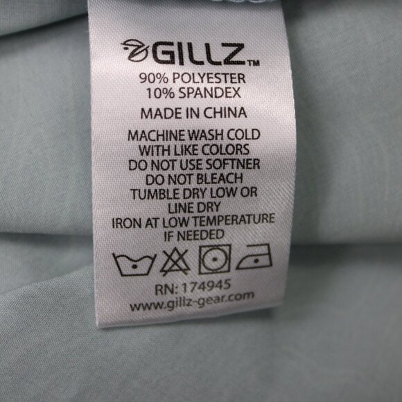 Gillz Shirt Mens Large Blue Geometric Polyester Stretch Fishing Long Sleeve - Picture 10 of 16